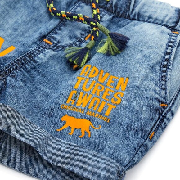 💥 SUMMER SALE -  RUN FREE COTTON TODDLER BOY DENIM SHORTS - Picture 5 of 6